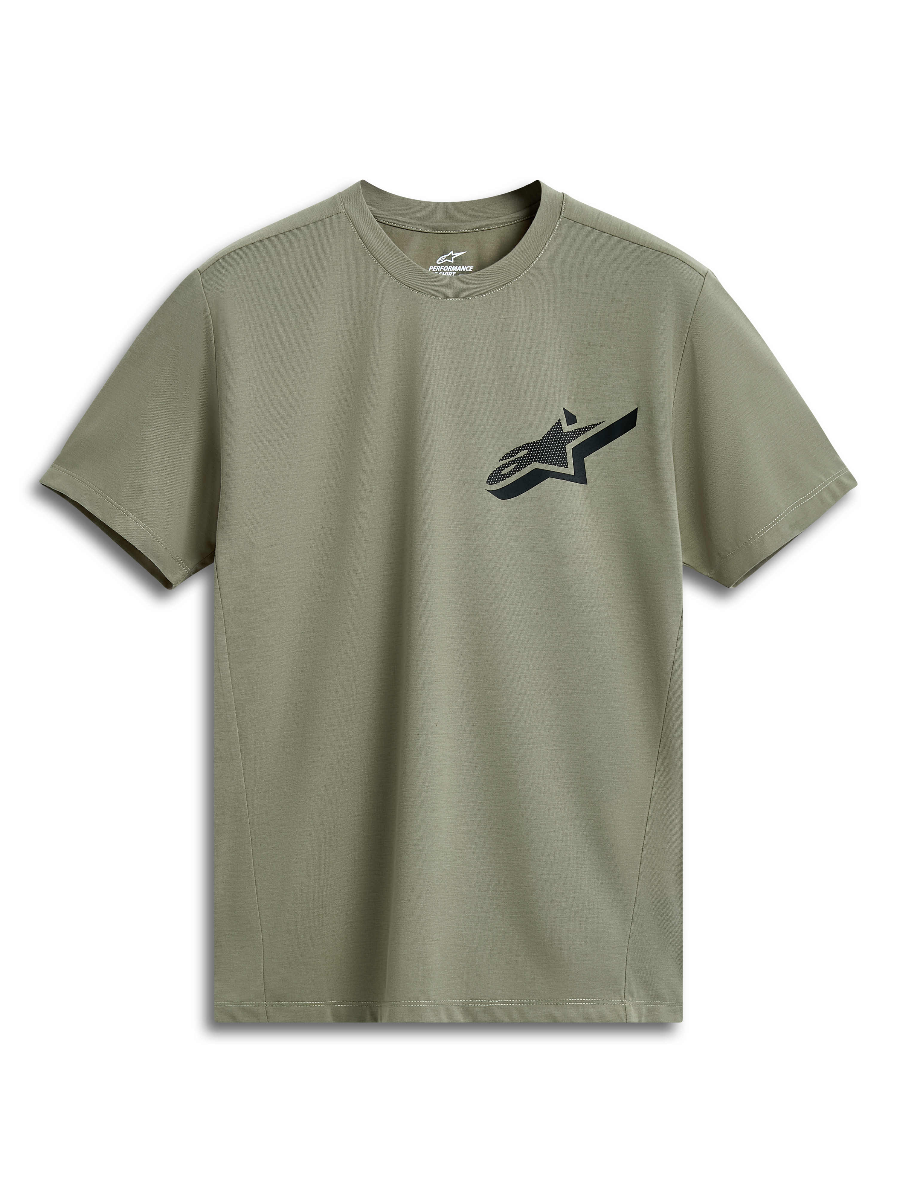 Alpinestars Attrition Performance Tee, Short Sleeve T-Shirt, Light Green, Black Astars logo on chest, technical jersey fabric, sustainable performance sportswear