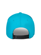 Alpinestars Luminary Hat, Aqua Blue, Back view showing adjustable black snapback closure, small black logo tag, 100% cotton twill, casual sportswear headwear.