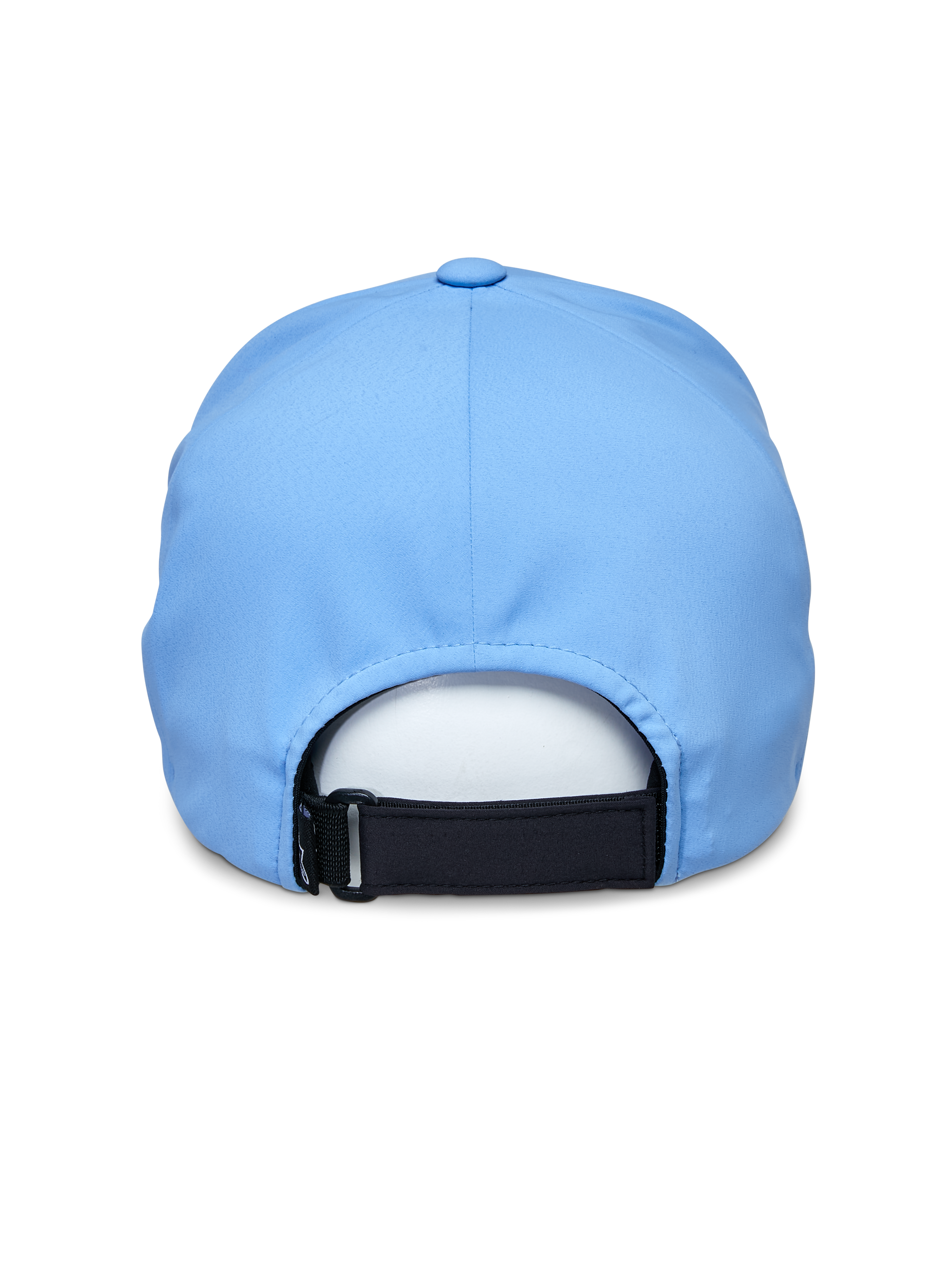 Alpinestars Apex Hat, Blue, rear view showing black adjustable Velcro strap, smooth stitchless crown construction, technical moisture-wicking fabric, performance sportswear hat
