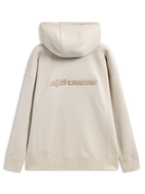 Alpinestars Emergent Oversized Hoodie, back view, Sand, 3D embroidered Alpinestars word logo on the center back, oversized fit with ribbed cuffs and hem, casual streetwear