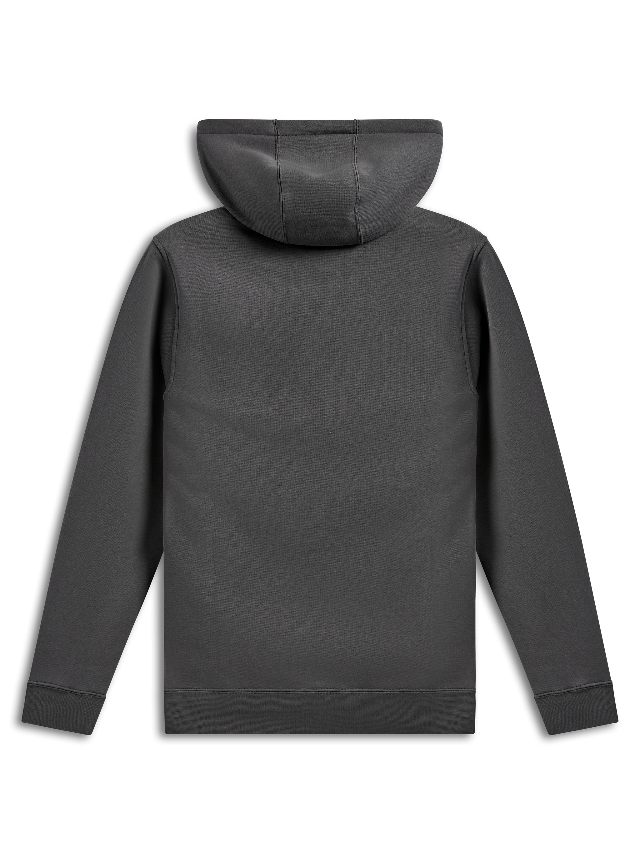 Alpinestars Ellipsoid Hoodie, Pullover Fleece Hoodie, Gunmetal Gray, back view showing solid body and sleeves, rib cuffs and hem, casual motorsport-inspired streetwear