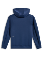 Alpinestars Cypher Hoodie in Steel Blue, tri-blend fleece sportswear shown from the back with word logo detail.