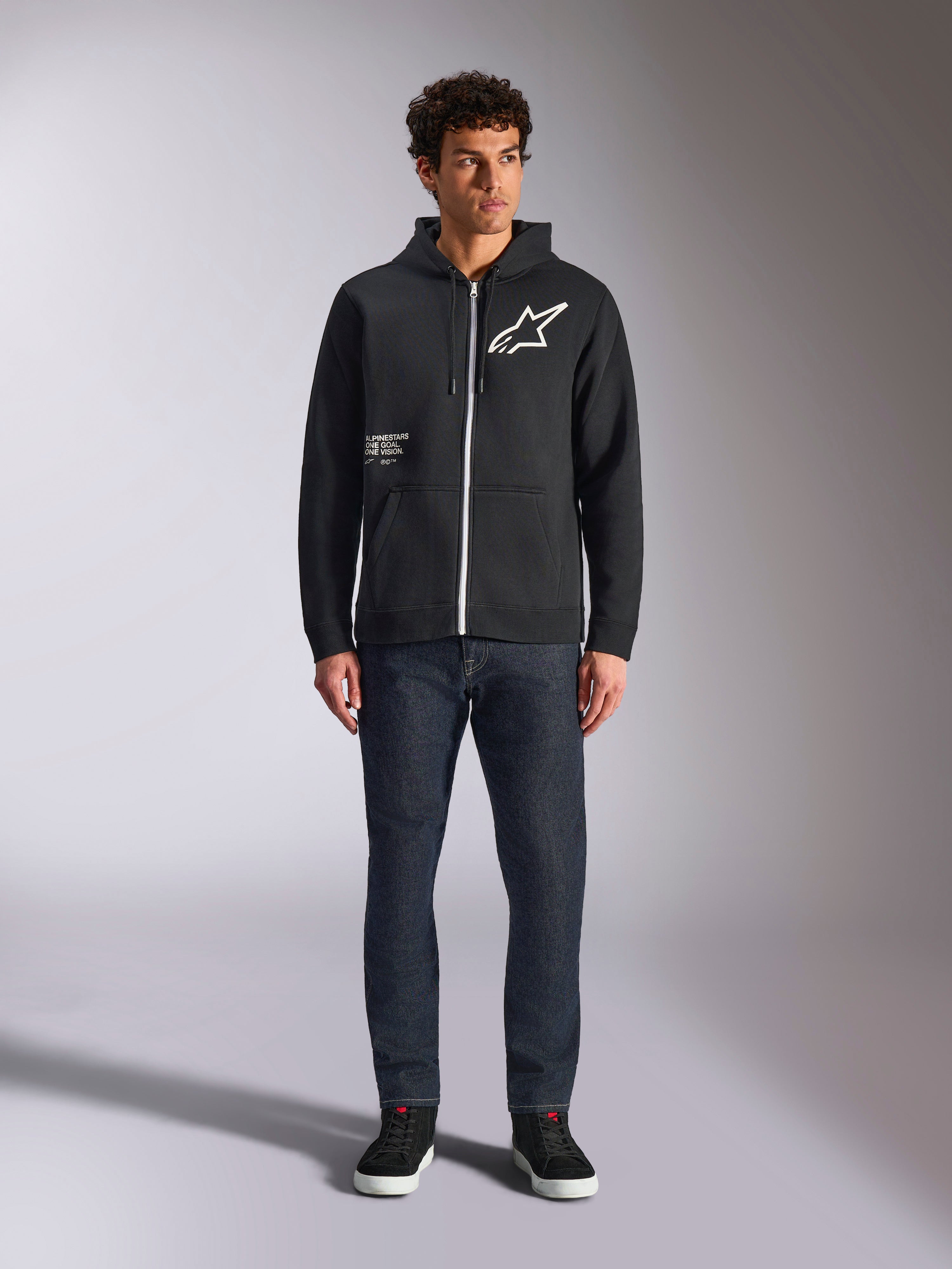 Transverse Hoodie - Black Sportswear Zip-Up Hoodie | Alpinestars®