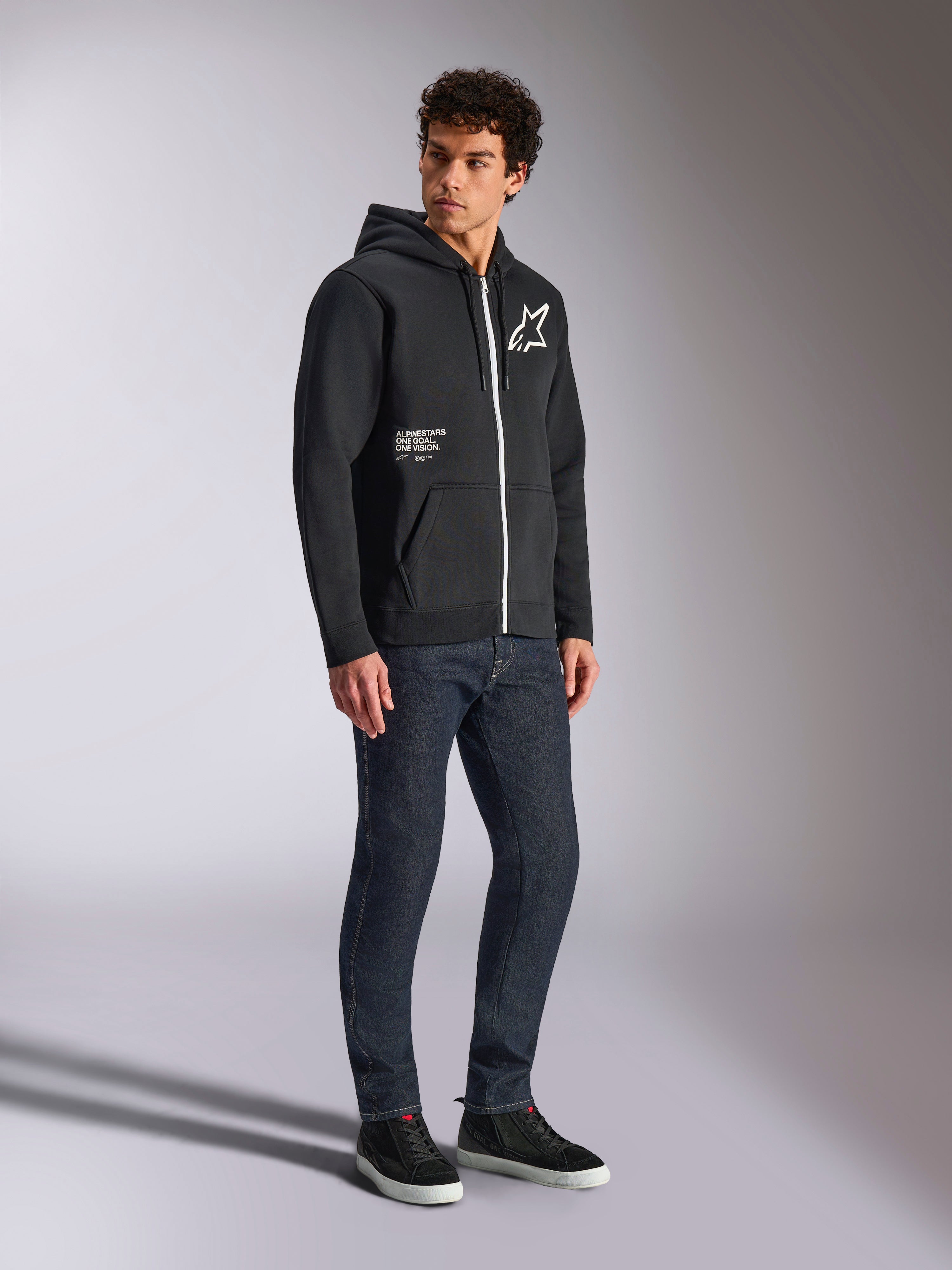 Transverse Hoodie - Black Sportswear Zip-Up Hoodie | Alpinestars®