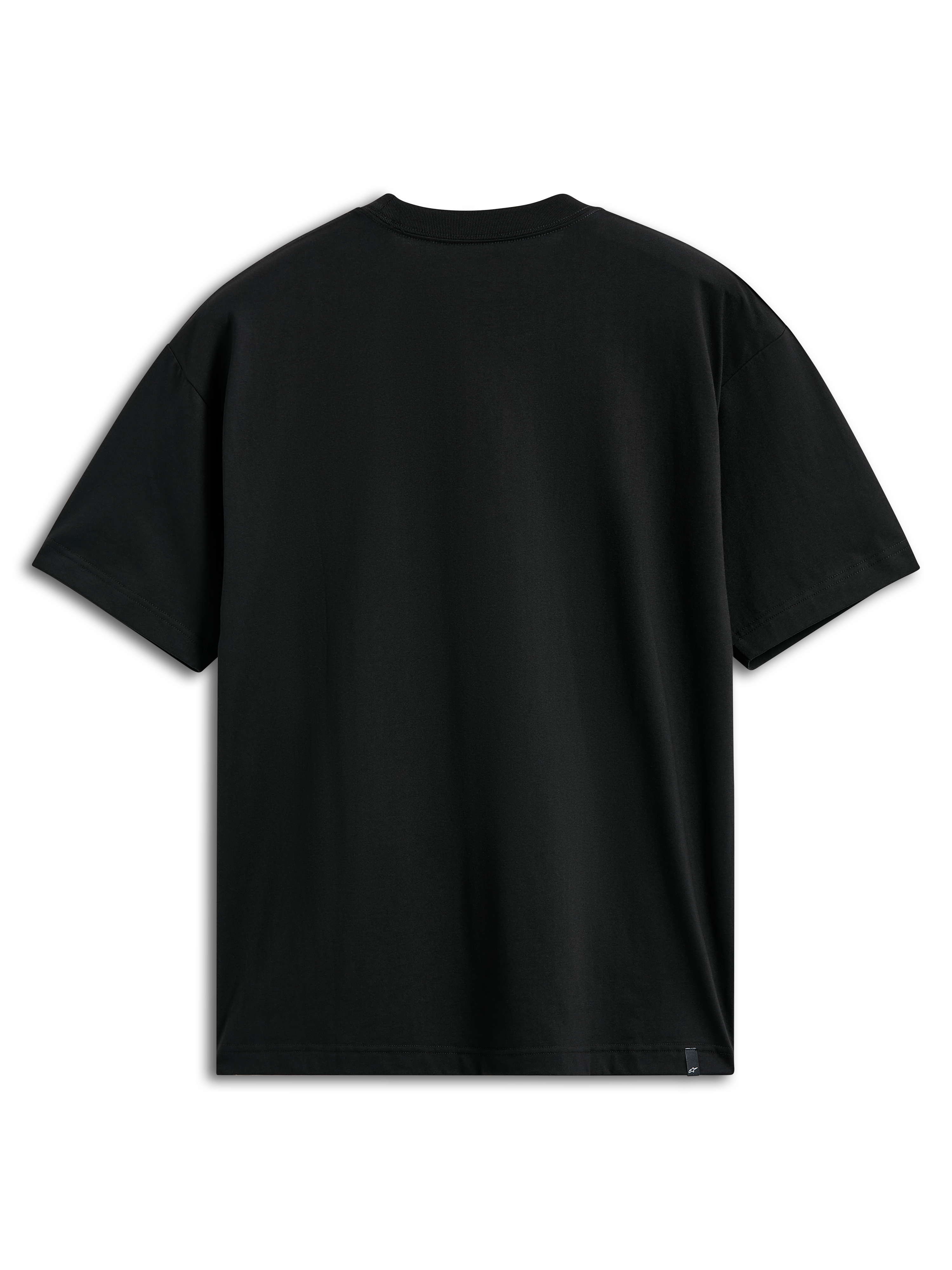 Alpinestars Aplomb Oversized CSF Tee, Short Sleeve T-Shirt, Black, Rear view, clean design with small logo tag at the hem, oversized fit casual streetwear