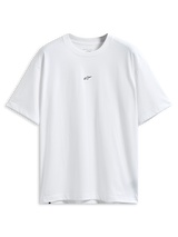 Alpinestars Focused Oversized CSF Tee, Short Sleeve T-Shirt, White, small black Astars logo on the chest, relaxed oversized fit, casual motorsport streetwear