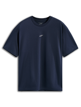 Alpinestars Focused Oversized CSF Tee, Short Sleeve T-Shirt, Navy Blue, small white Astars logo on the center chest, relaxed oversized fit, Casual Sportswear