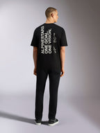 Alpinestars One Oversized CSF Tee, Short Sleeve T-Shirt, Black, Vertical 'ALPINESTARS ONE GOAL. ONE VISION.' back print with Astars logo, casual lifestyle streetwear