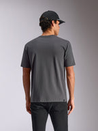 Alpinestars Ellipsoid CSF Tee, Short Sleeve T-Shirt, Charcoal Gray, back view shown on model, casual streetwear with small logo tag on hem