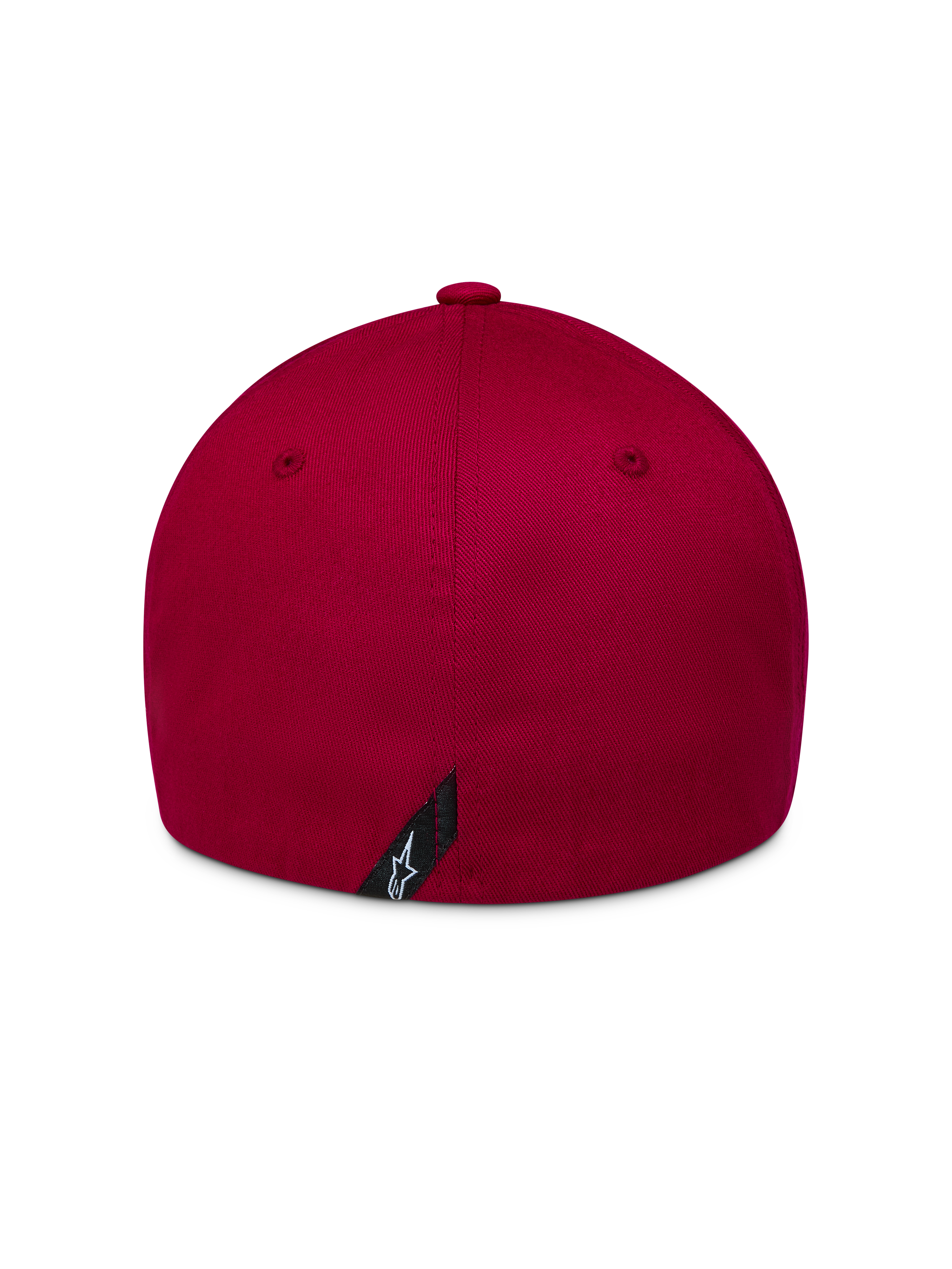 Alpinestars Pivot Hat in Dark Red, back view of the structured twill sportswear cap featuring a black Astars logo label.