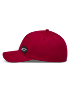 Alpinestars Pivot Hat, dark red twill sportswear cap featuring a curved bill and an embroidered Astars logo patch.