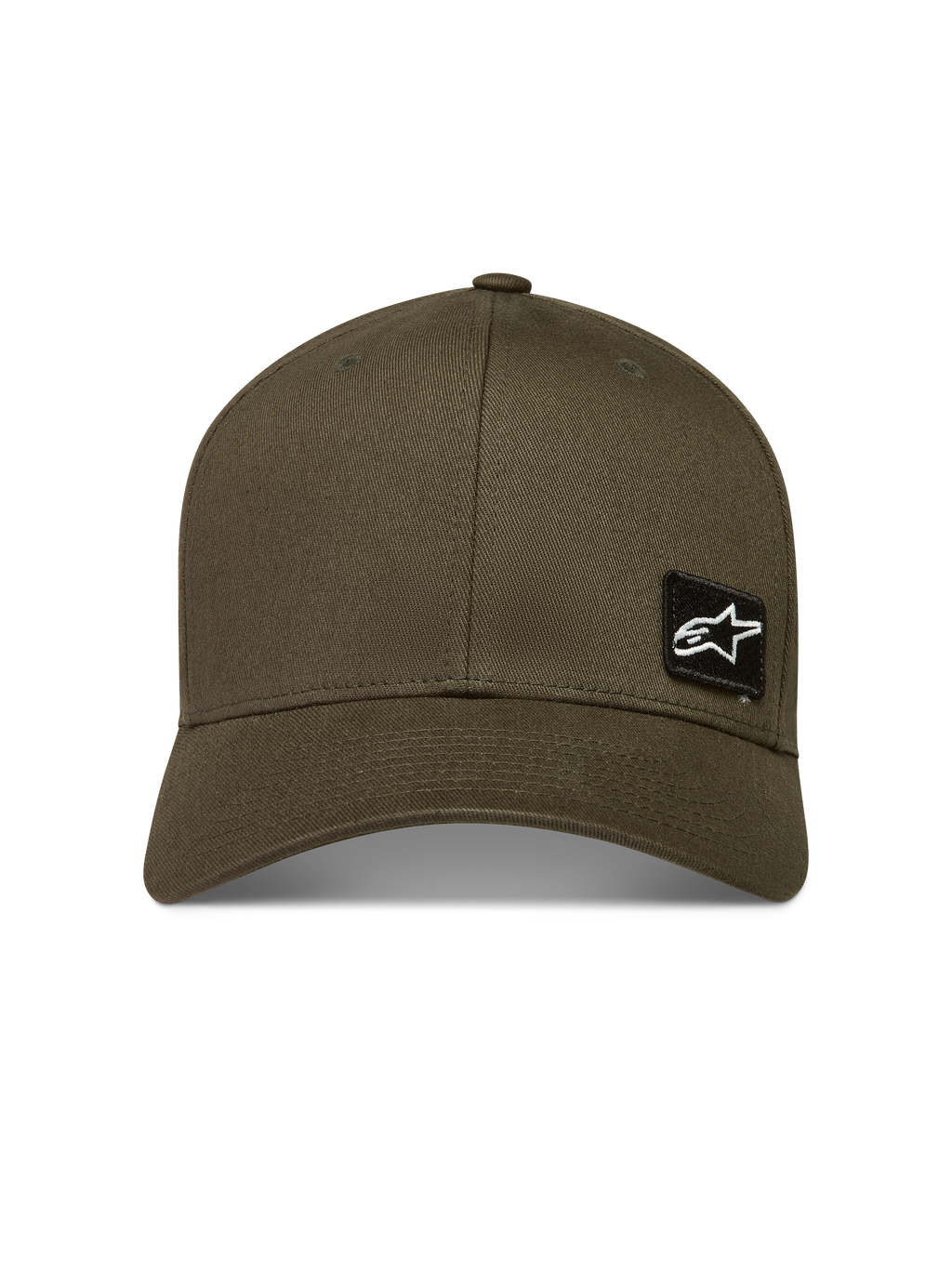 Alpinestars Pivot Hat, Military Green Sportswear Baseball Cap, featuring a curved bill and embroidered Astars logo patch.