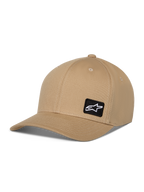 Alpinestars Pivot Hat, Casual Baseball Cap, Khaki Sand, Curved Bill with Structured Crown, Small Black Square Patch with White Astars Logo, Cotton Twill Sportswear Headwear