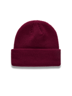 Alpinestars Unload Rib Cuff Beanie, Berry red knit sportswear hat in soft acrylic with a folded cuff design.
