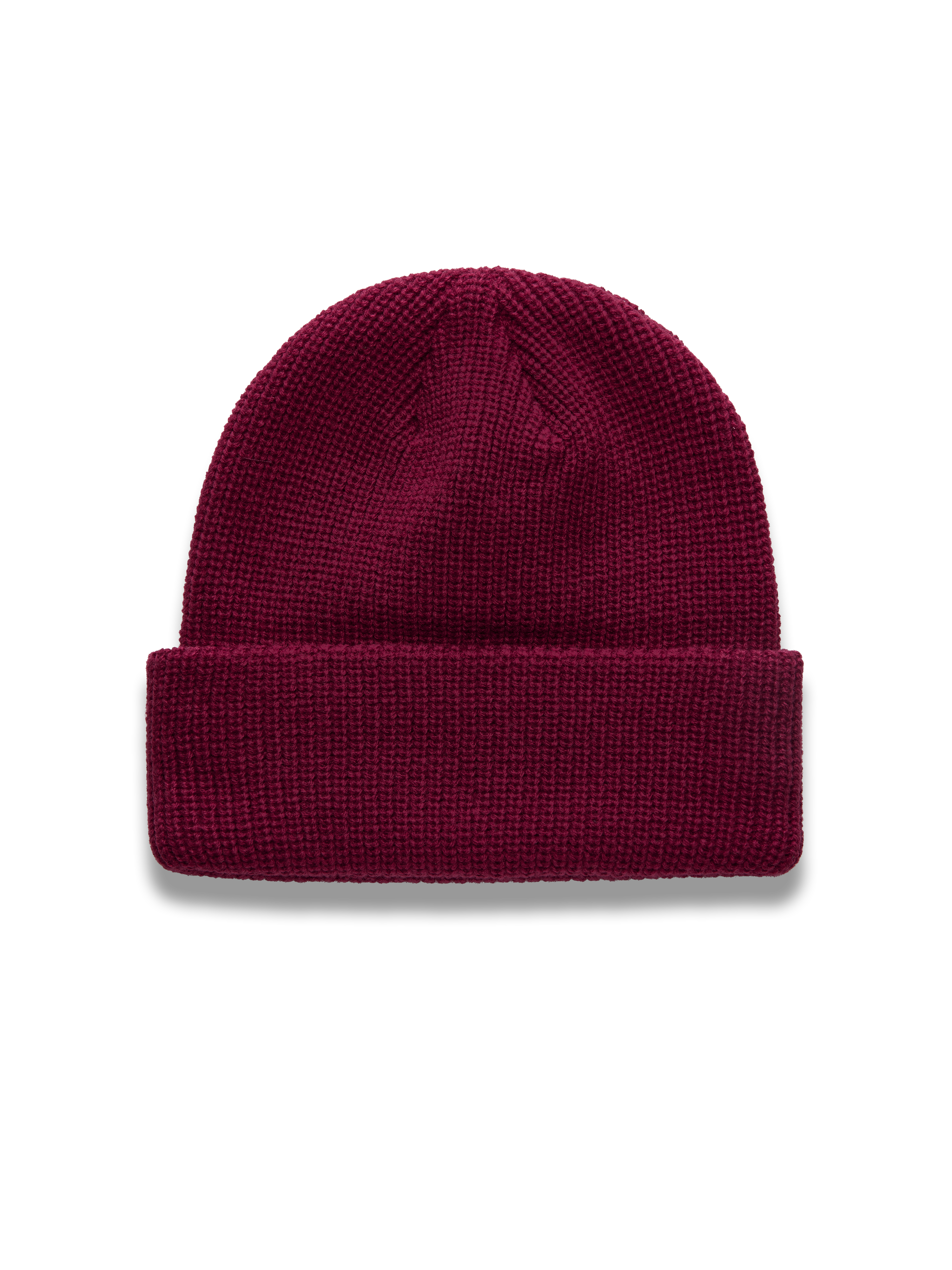 Alpinestars Unload Rib Cuff Beanie, Berry red knit sportswear hat in soft acrylic with a folded cuff design.