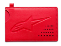 Alpinestars Ageless Credit Card Holder, Red, classic split leather wallet, debossed Astars logo, curved notch, perforated corner detail, slim minimalist accessory