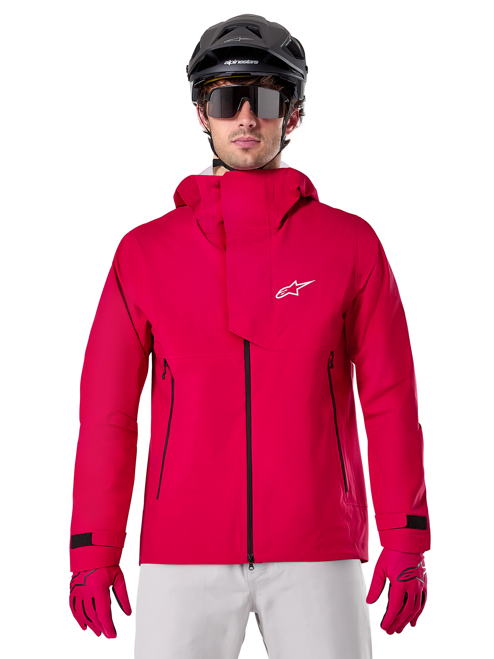 bike helmet rain jacket L / Red Fluo