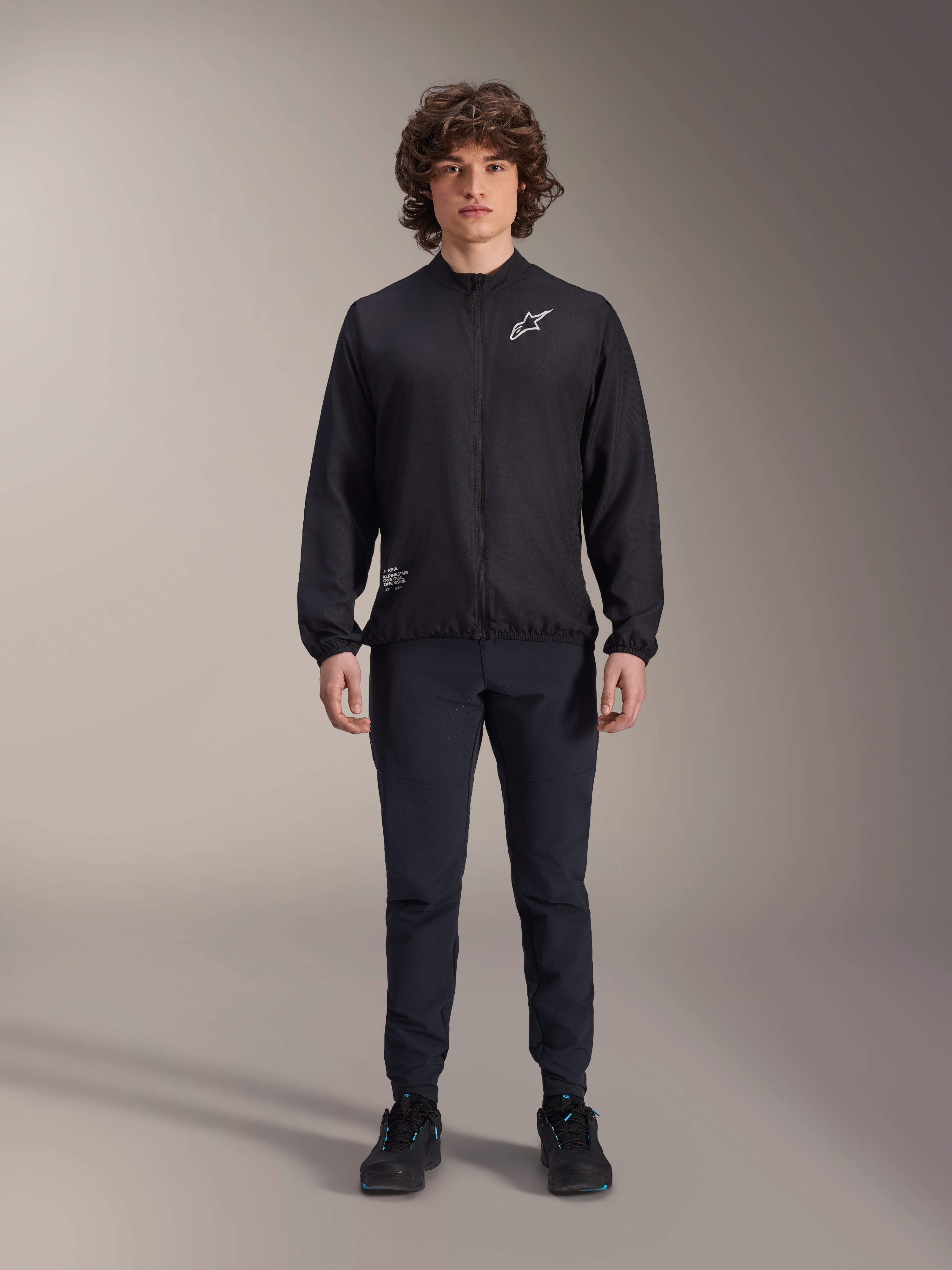 A-Aria Windbreaker Jacket - Black Cycling Textile Jacket