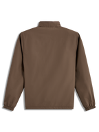 Alpinestars Overhaul Racer Jacket, lightweight Walnut brown sportswear jacket, back view with packable hood collar.
