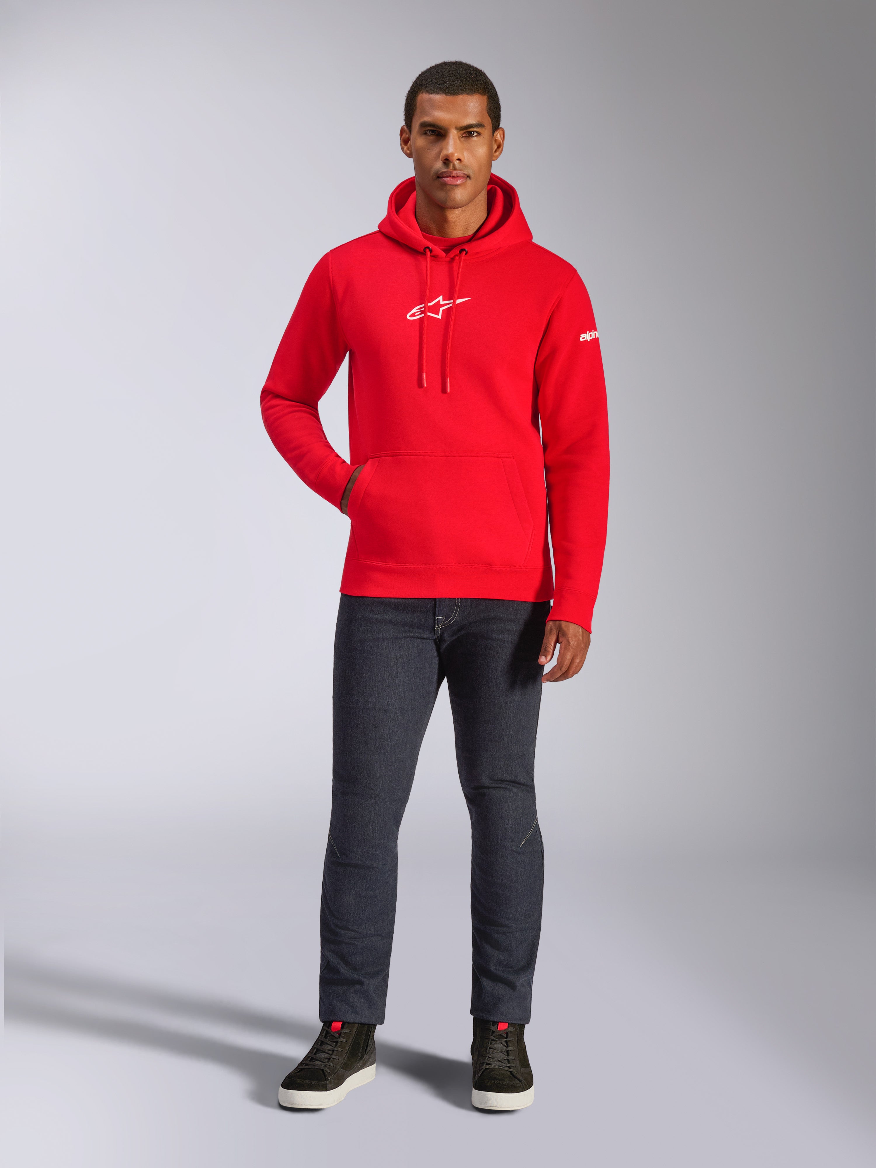 Frontal - Red Sportswear Hoodie | Alpinestars®
