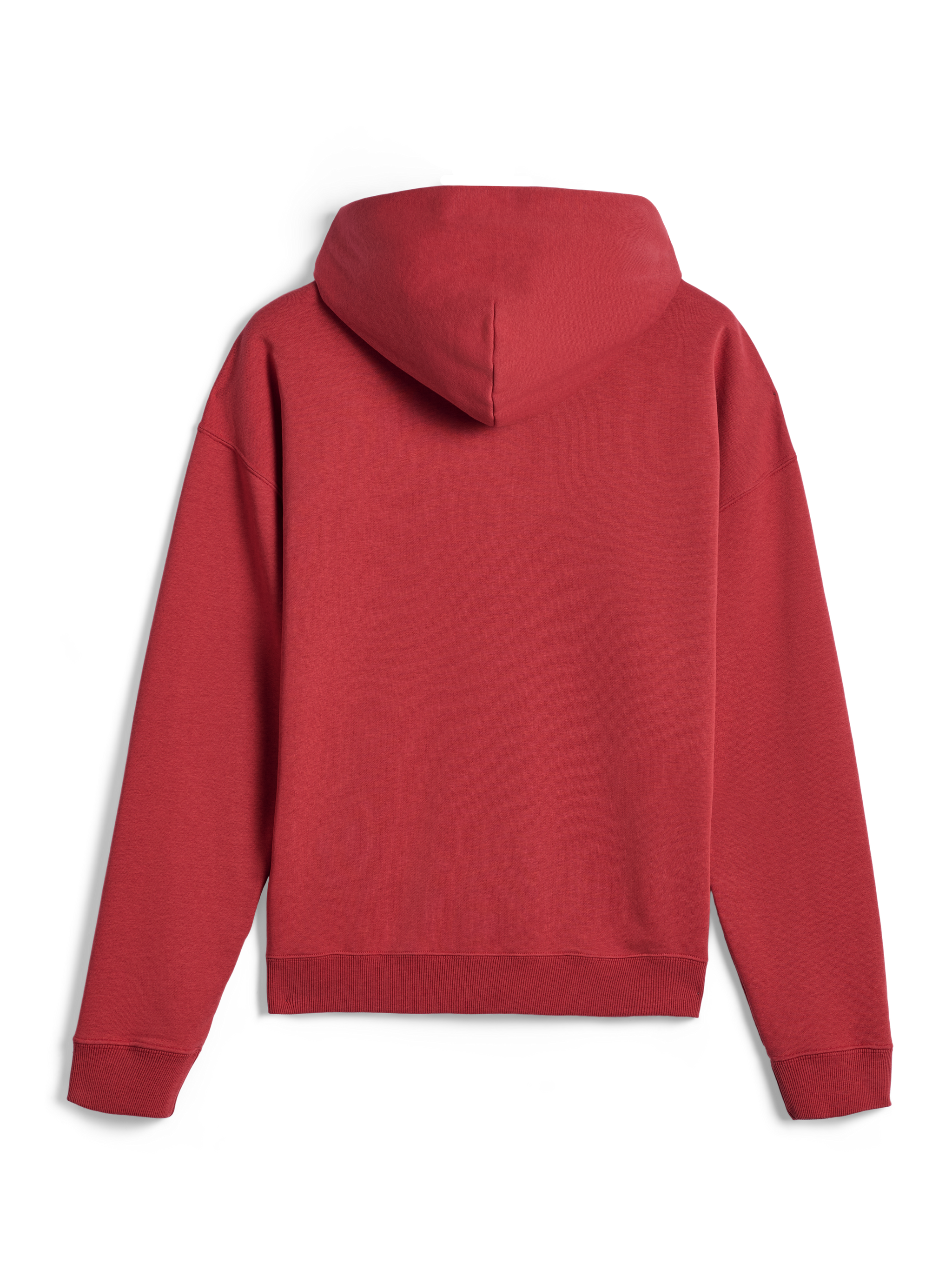 Alpinestars Essentials Ageless Zip Hoodie, back view, Brick red, casual streetwear, relaxed fit with ribbed cuffs and hem, soft compact fleece texture