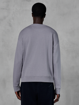 Alpinestars Essentials Ageless Crew, Crewneck Sweatshirt, Silver, back view, premium compact fleece, relaxed fit with ribbed hem and cuffs, casual motorsport streetwear