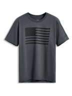 Alpinestars Waving CSF Tee, Short Sleeve T-Shirt, Charcoal Gray, Black waving flag graphic on front, casual motorsport streetwear