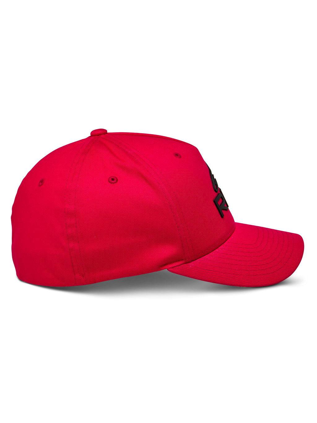 Alpinestars Ride Sonic Hat, Curved Bill Hat, Red, Side Profile View, Structured Crown with Black 3D Embroidered Logo, Casual Sportswear Accessory