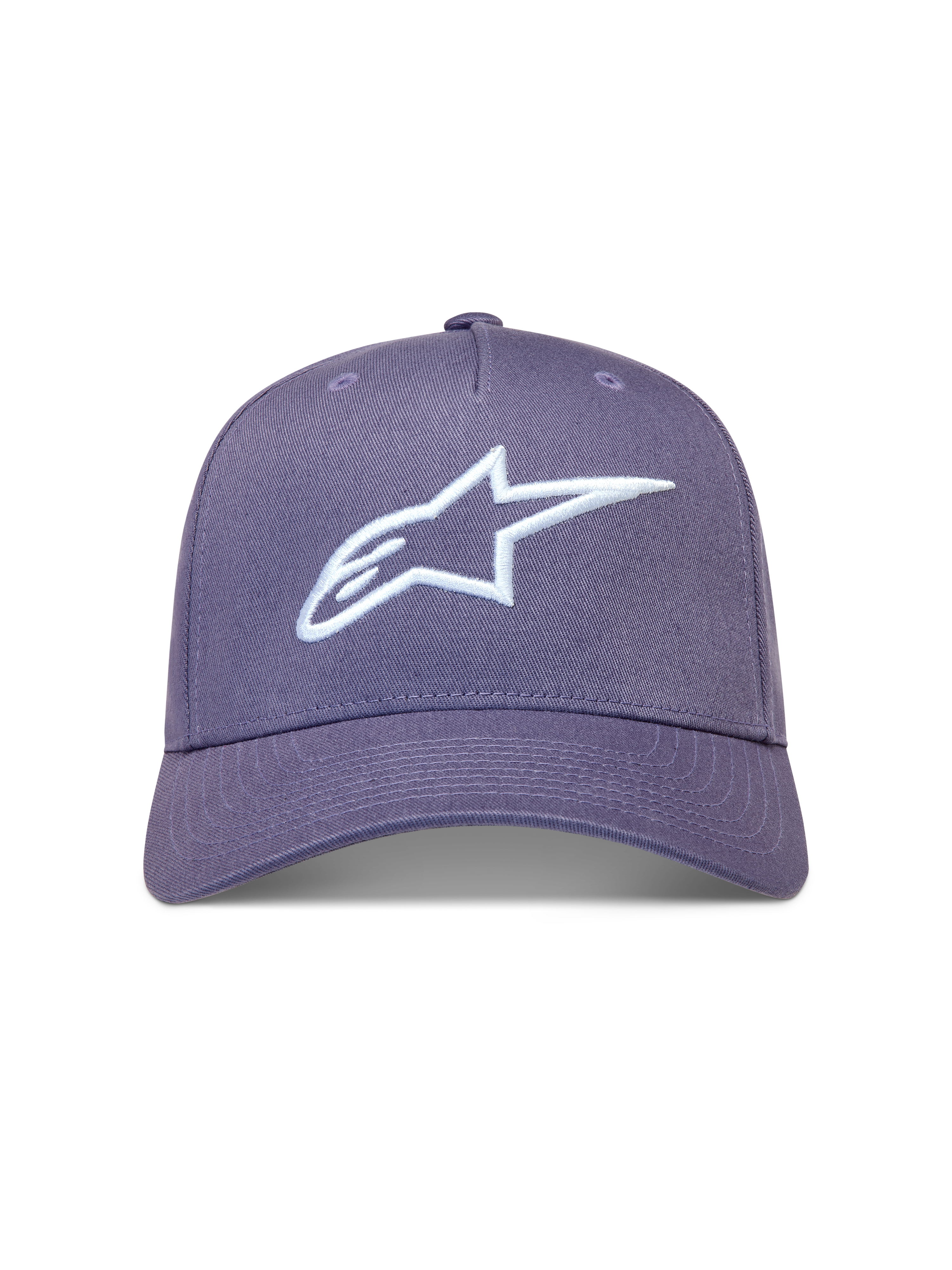 Alpinestars Ageless Snapback Hat in Dusty Purple with white 3D embroidered Astars logo and structured twill crown.
