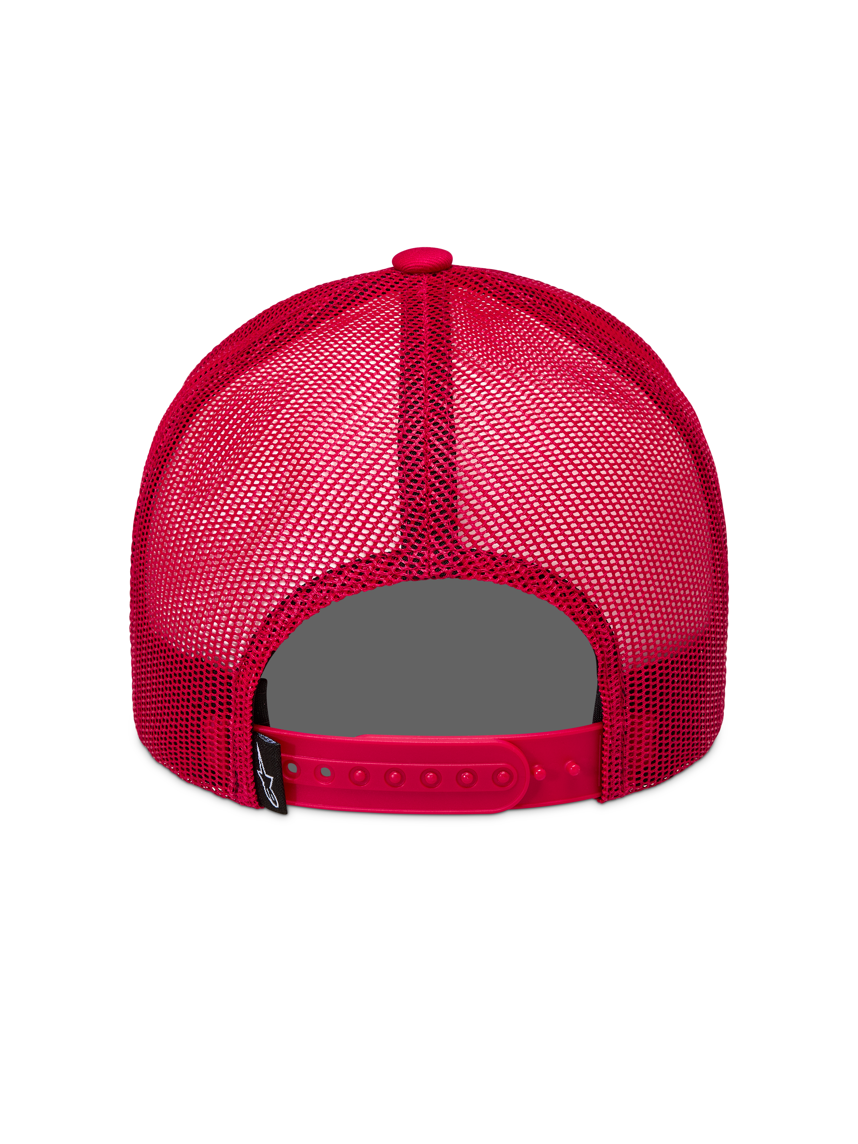 Alpinestars Ageless Snapback Hat, Red, rear view featuring breathable mesh panels, adjustable snap closure, and logo tag.