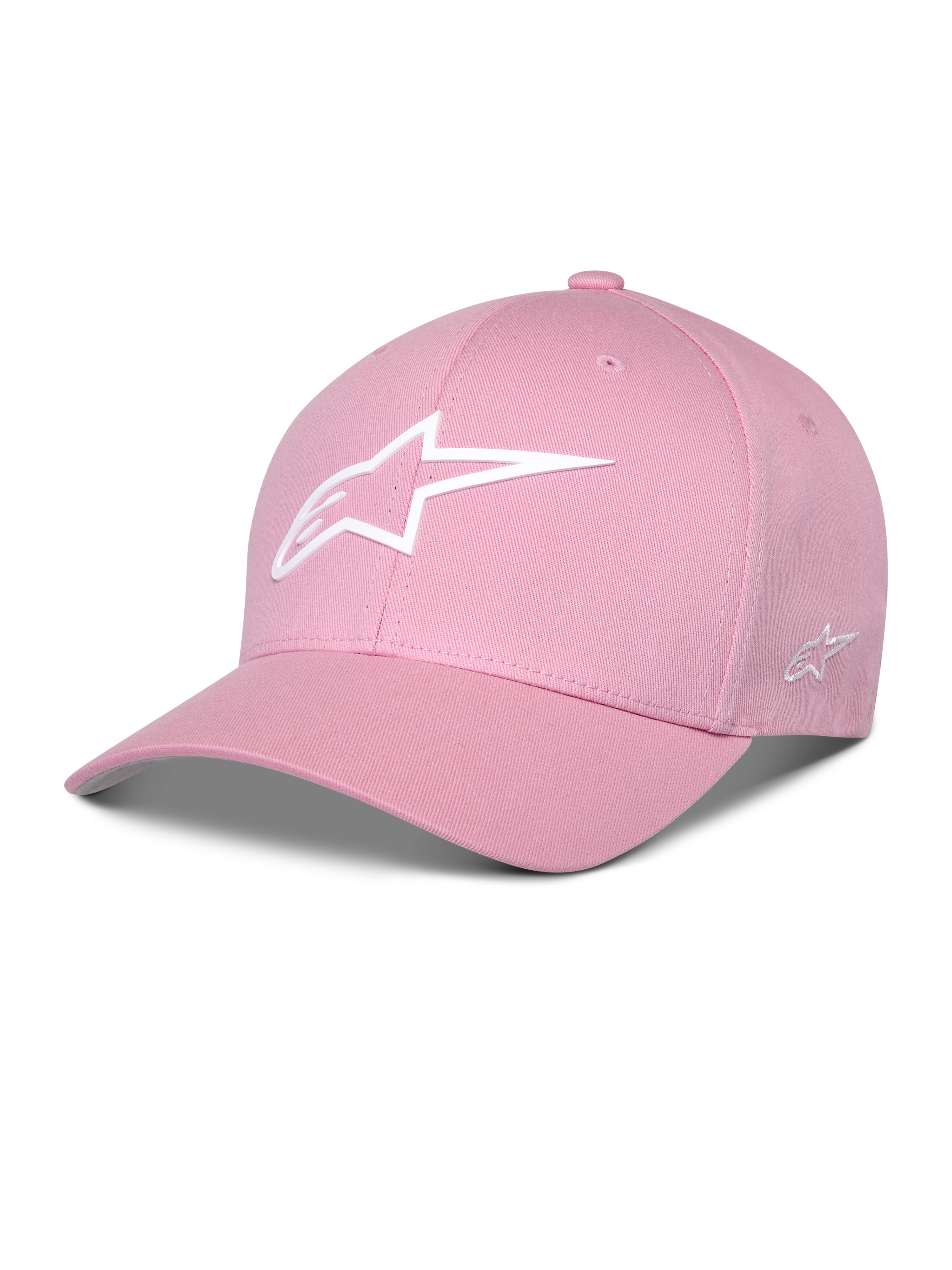 Alpinestars Ageless Multi Hat, Pink Baseball Cap, Curved Brim, White 3D Astars Logo, Structured Crown, Casual Sportswear