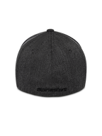 Alpinestars Corp Shift Multi Hat, rear view, Dark Grey Heather, featuring flex back design with flat embroidered logo, structured crown, casual motorsport-inspired headwear