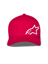 Alpinestars Corp Shift Multi Hat, Baseball Cap, Red, featuring a large white 3D Astars logo on the front, curved bill and structured crown, casual motorsport headwear