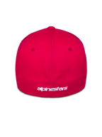 Alpinestars Corp Shift Multi Hat, Red, Back view showing white embroidered logo, flex-back design, casual motorsport-inspired sportswear