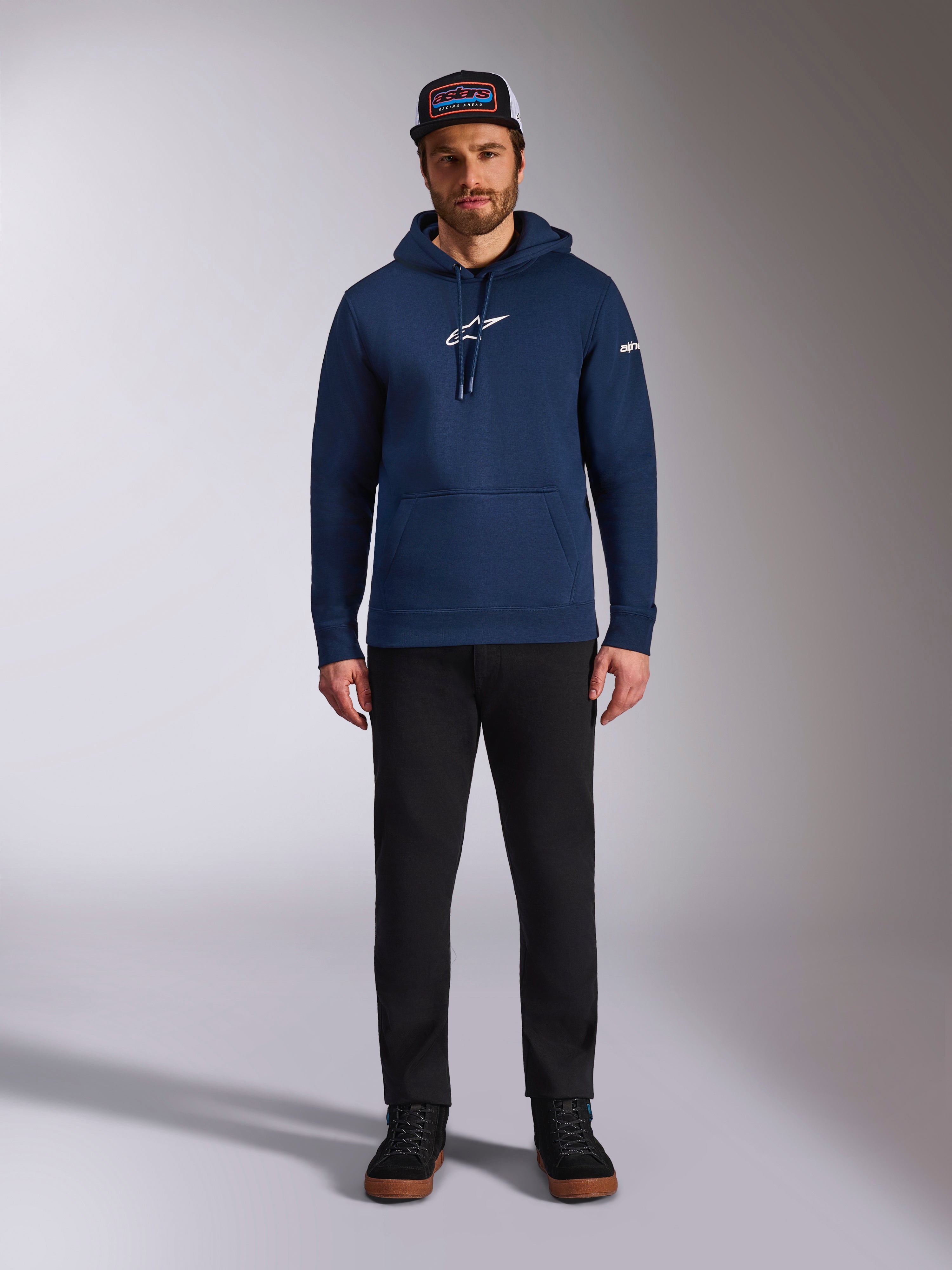 Frontal - Blue Sportswear Hoodie | Alpinestars®