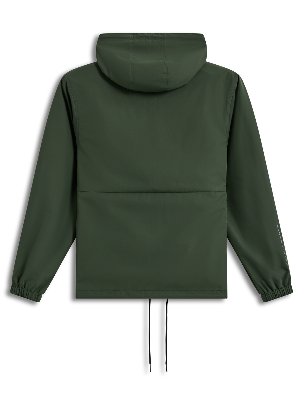 Alpinestars Speeder Resolve Windbreaker Jacket, lightweight hooded sportswear shell in Pine green, back view with elastic cuffs.