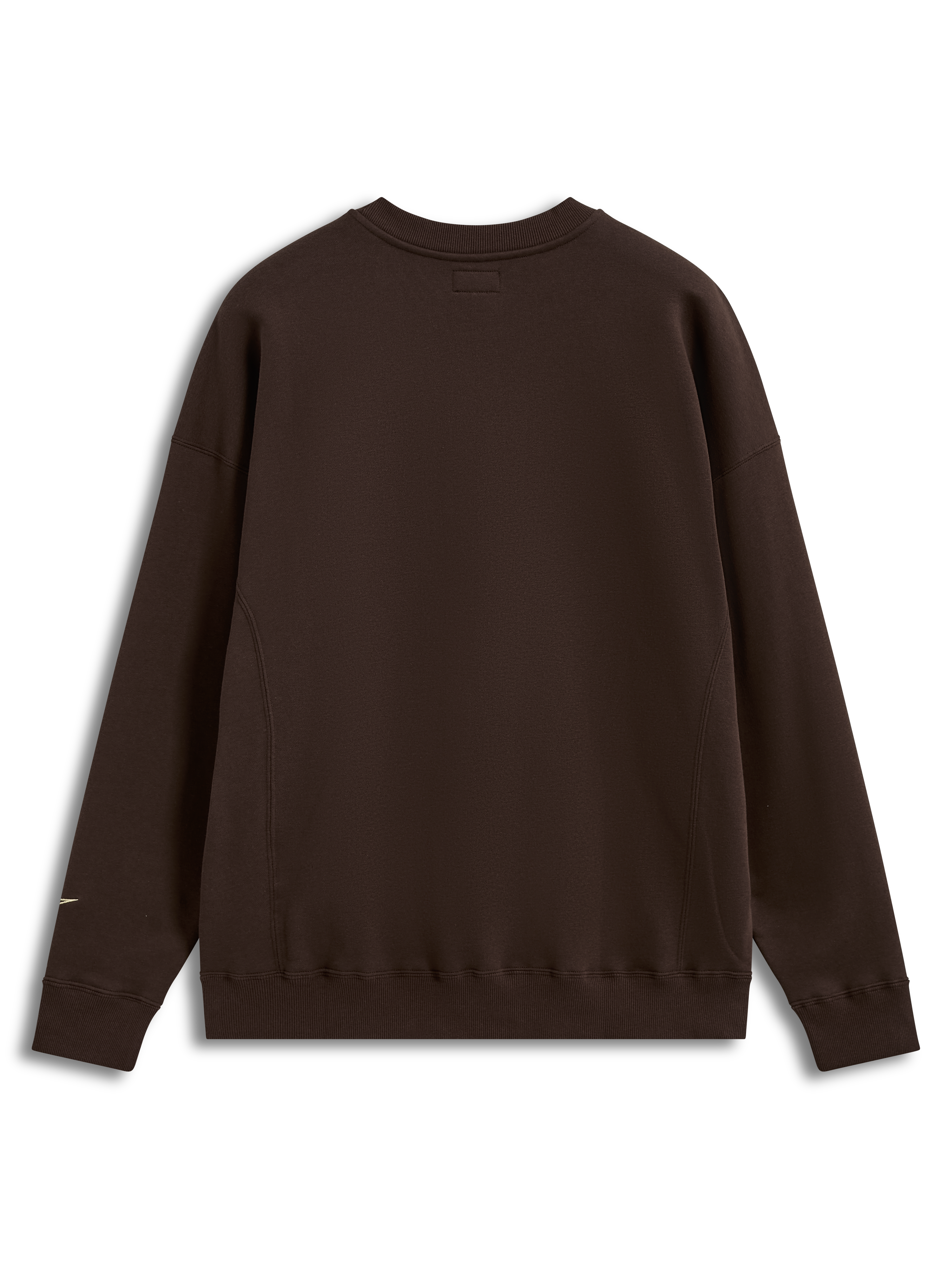 Alpinestars Guise Oversized Crew, Brown Sportswear Pullover, back view showing ribbed hem and seaming.