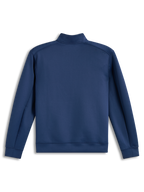 Alpinestars Apera Half-Zip Sweatshirt, Steel Blue fleece sportswear pullover with a tonal shoulder logo, seen from the back.
