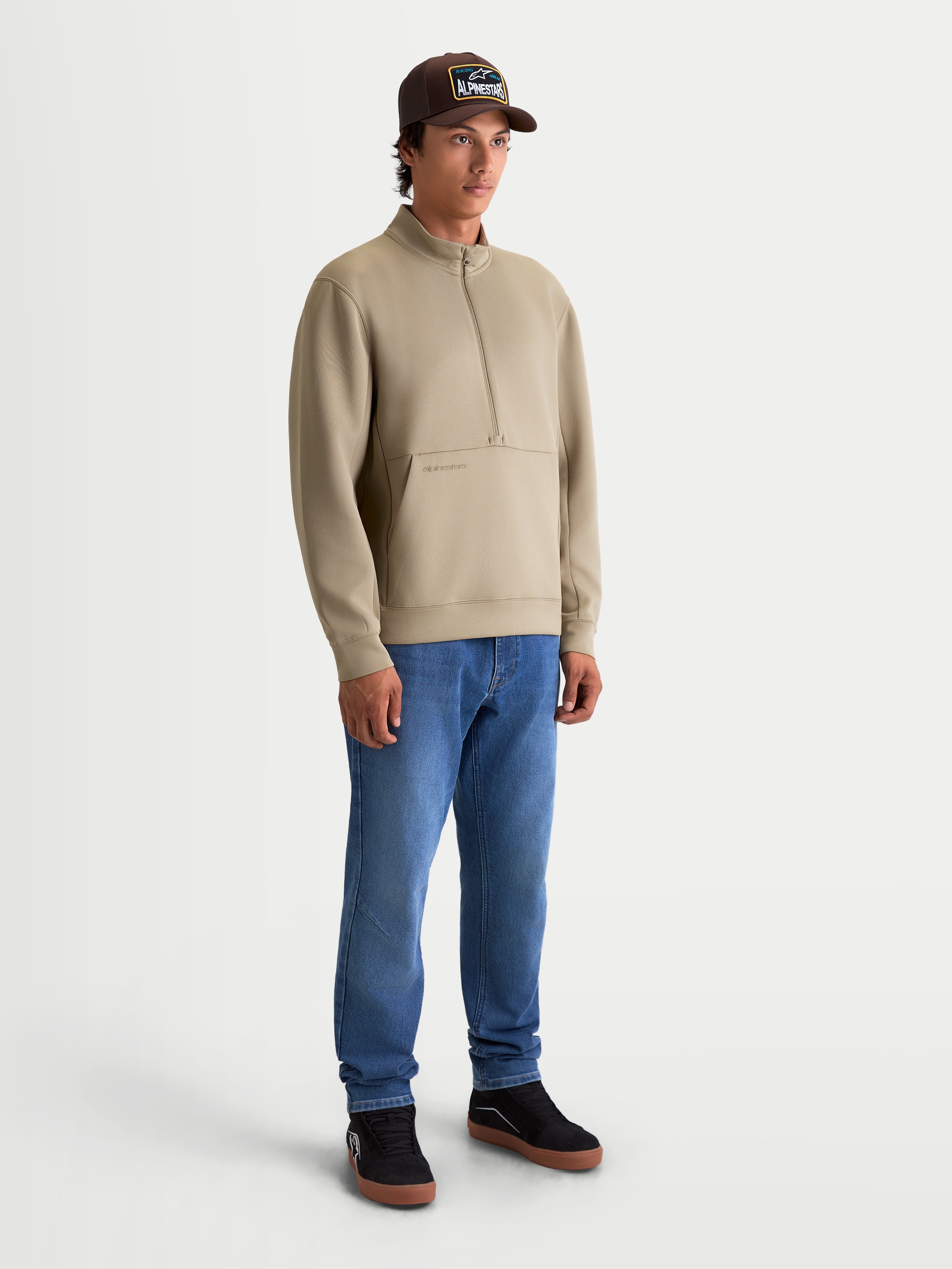 Apera Half-Zip - Beige Sweatshirt | Alpinestars®