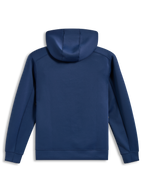 Alpinestars Datrix Hoodie, Steel Blue, Tri-blend Double Face Fleece, Back View featuring a Mesh-Lined Hood.
