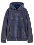 Alpinestars Infinite Washed Oversized Hoodie, Blue snow wash fleece with Alpinestars Word text embroidered logos and kangaroo pocket.