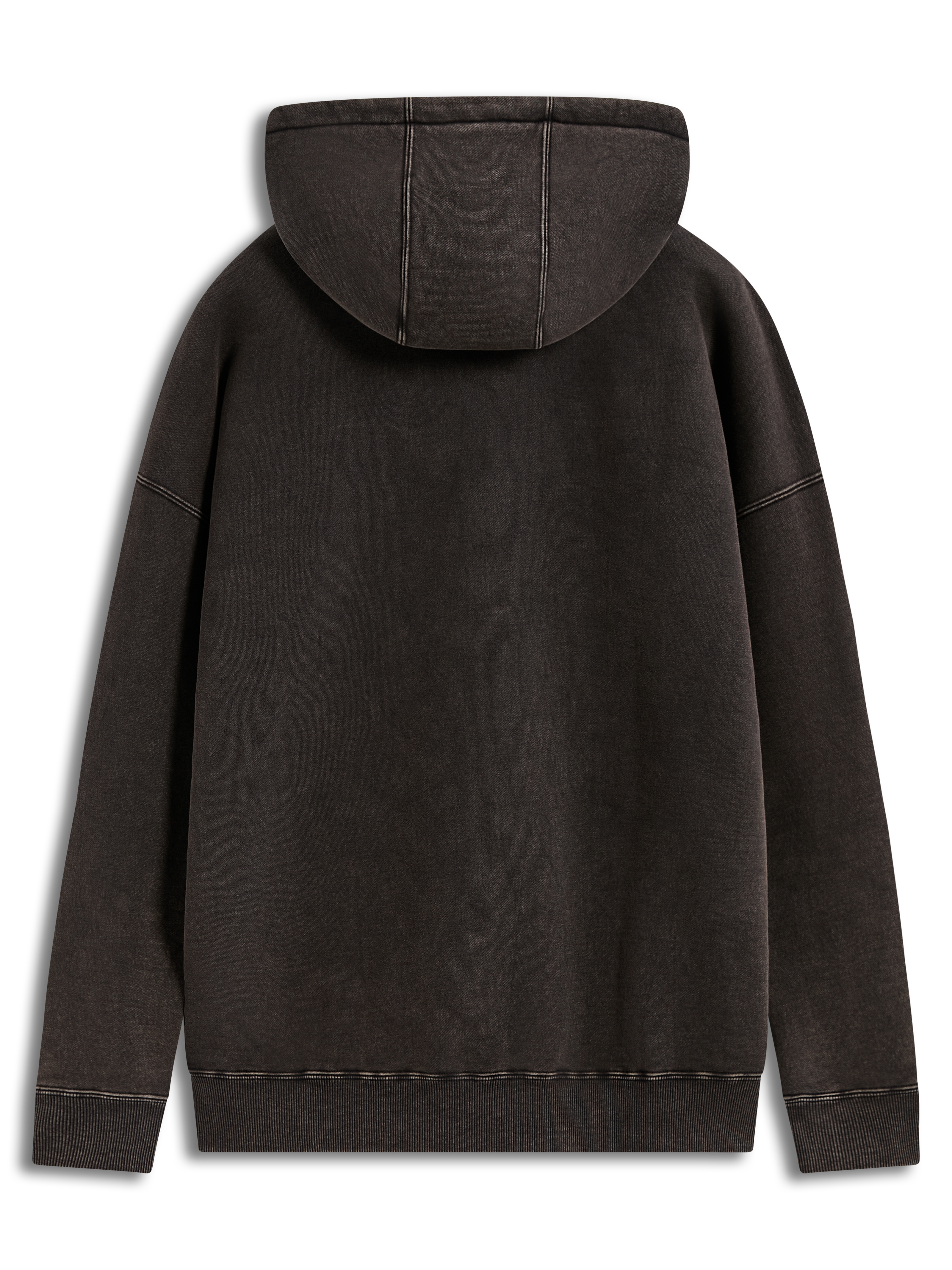 Alpinestars Infinite Washed Oversized Hoodie, Sportswear Pullover, Washed Black snow-wash fleece, back view showing ribbed hem.