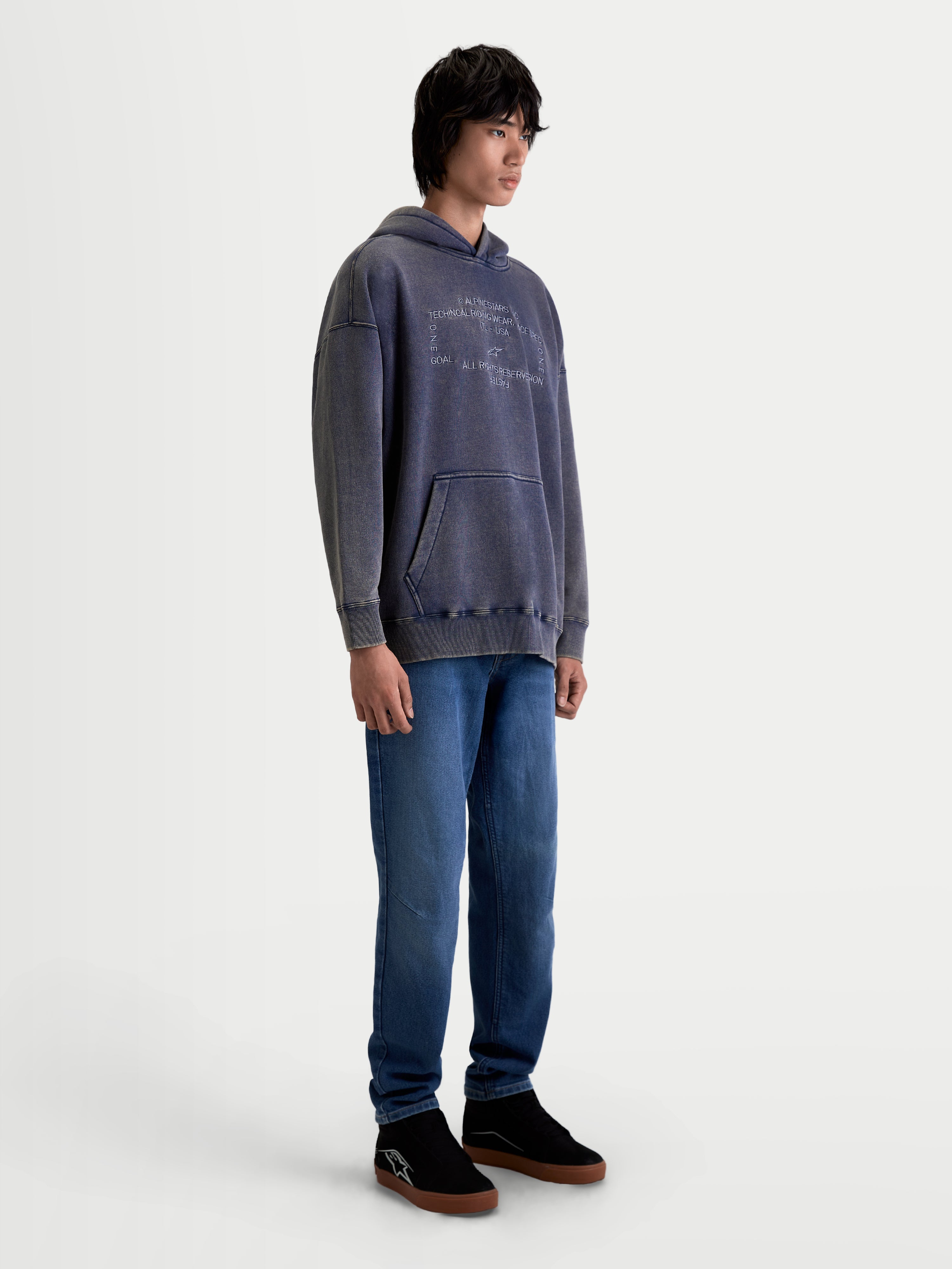 Infinite Washed Oversized - Blue Hoodie | Alpinestars®