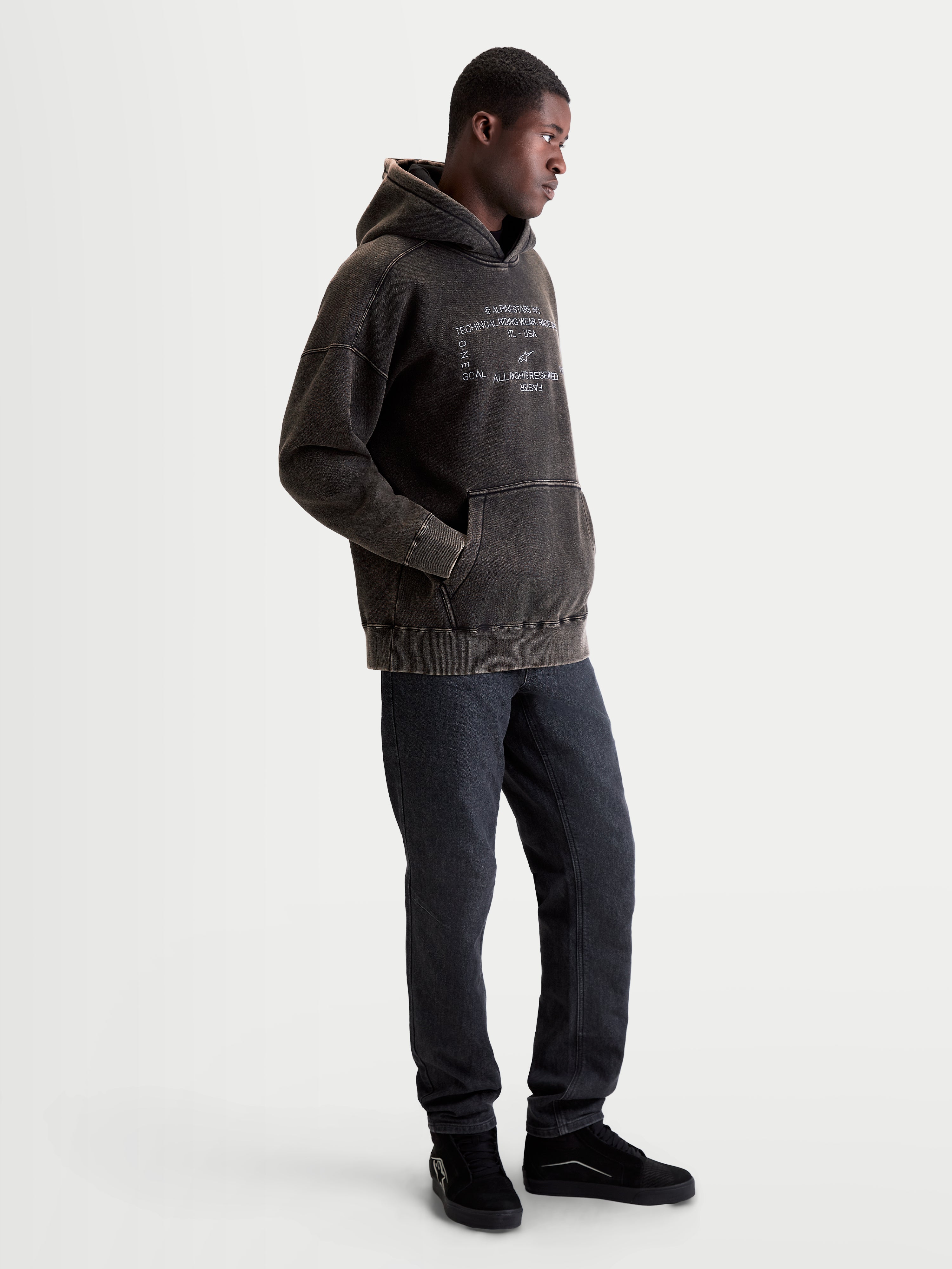 Infinite Washed Oversized - Black Sportswear Hoodie | Alpinestars®