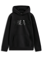 Alpinestars Shaw Oversized Hoodie, black pullover fleece with textured word logo and kangaroo pocket.