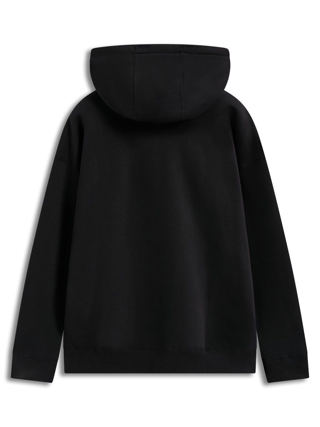 Alpinestars Prelude Oversized Hoodie, black sportswear fleece pullover shown from the back with a hood and ribbed cuffs.