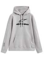 Alpinestars Prelude Oversized Hoodie in Sand, relaxed fleece sportswear with black puff-print logo and kangaroo pocket.