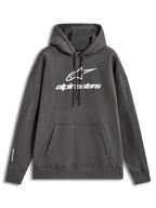 Alpinestars Prelude Oversized Hoodie, Charcoal Gray Sportswear Fleece Pullover with Puff Print Logo.