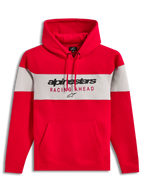 Alpinestars Cubic Hoodie, Sportswear Pullover, Unisex, Red and Grey, color-blocked cotton-polyester fleece with chest logo.