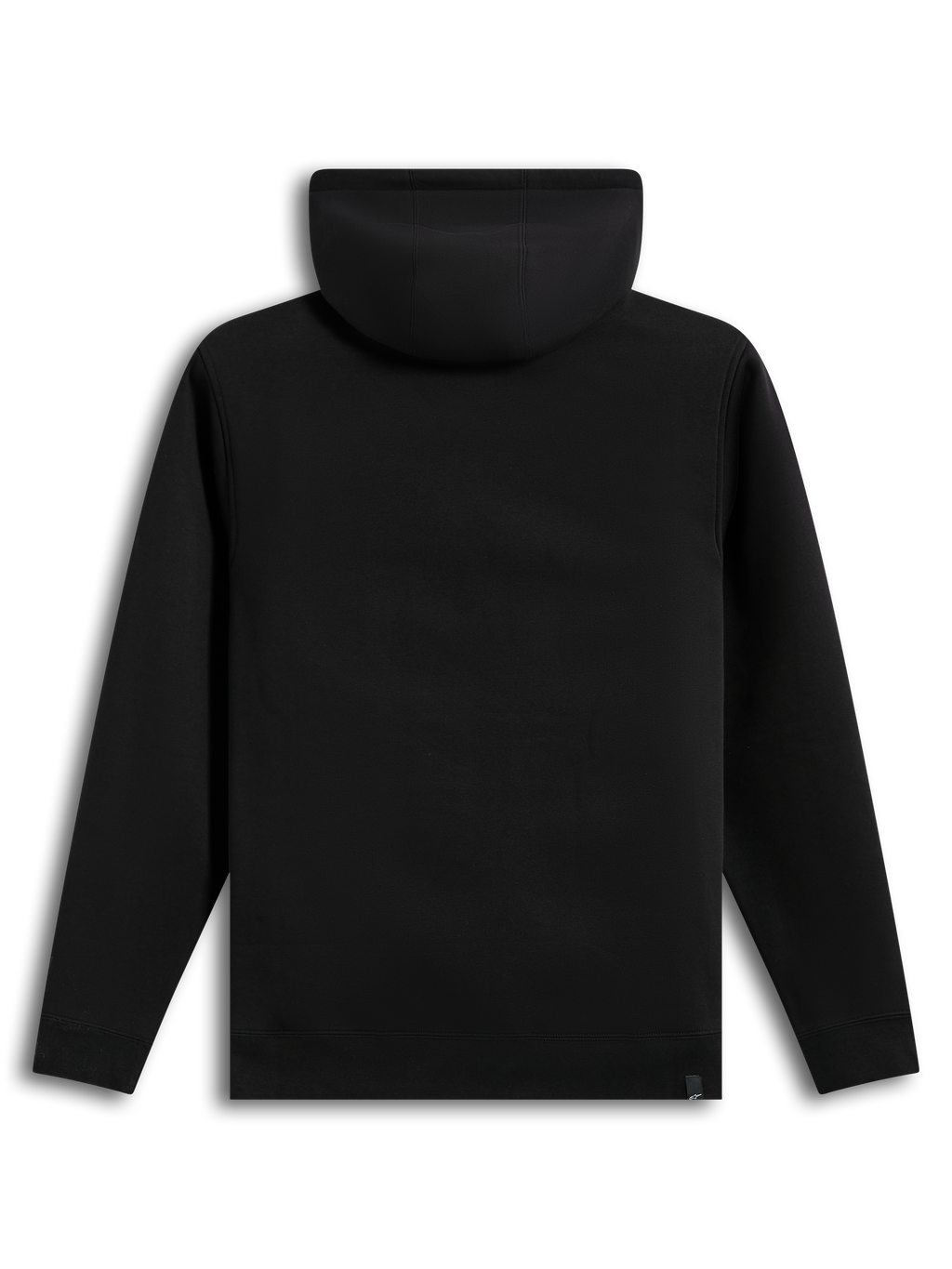 Alpinestars Race Wordmark Hoodie, black sportswear pullover fleece, back view showing a clean, cotton-blend construction.